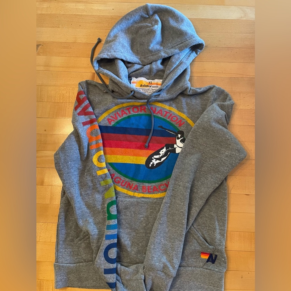 Aviator Nation relaxed hoodie Laguna Beach - gray - xs